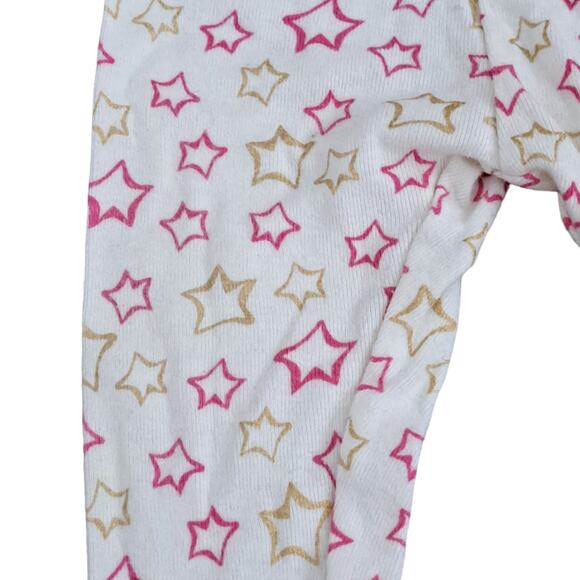 2 FOR $5 SALE Girl's Pink And White Unicorn And Stars Pajama Set Size 12 Months - Picture 7 of 9
